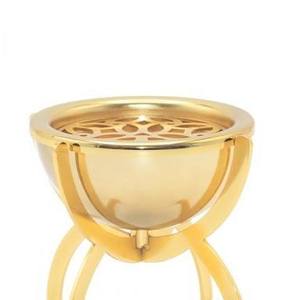 Wholesale Gold <b>Tripod</b> Incense Burner Bulk Luxury Metal Bakhoor Holder Hollow Lid Round Censer Modern Tabletop Home Decor - Product Image 2