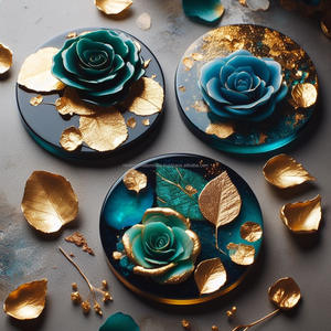 Premium Customized Square & Round Epoxy Wood Resin Coasters Luxury Redefined <b>Chopping</b> <b>Blocks</b> - Product Image 4