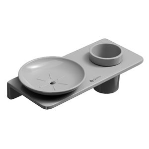 Dual Tier Round Soap Holder Wall Mount Glass <b>Tray</b> Metal Frame Heavy Duty Double Soap Dish Bathroom Storage Organizer Set - Product Image 1