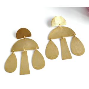 Gold Plated Geometric Drop <b>Earrings</b> Women's Trendy Fashion Jewelry Alloy Dangle <b>Earrings</b> - Product Image 2