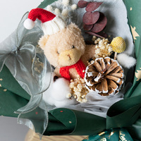 Konservierter Blumen-Weihnachtsstrauß Rote Rosen-Arrangement für Feiertagsgeschenk Heim Hochzeit Weihnachtsdekoration