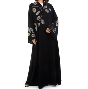 Wholesale Women <b>Eid</b> Muslim Abaya <b>Dress</b> <b>Long</b> Robe Arab Dubai Modest Abayas Solid Color Double Layer Traditional Abayas <b>for</b> Girls - Product Image 3