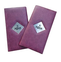 Porte-menu en cuir PU économique de haute qualité, porte-factures durable, certifié ISO, logo personnalisé, nickelé