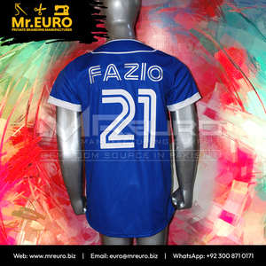Maillot de baseball finlandais personnalisé par sublimation, unisexe, manches courtes, col en V, fermeture boutonnée sur le devant, 100 % polyester 160g, coupe ample, séchage rapide - Product Image 5