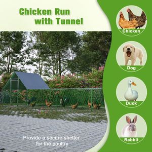 Gallinero Metálico Grande de 26 L x 6.7 W x 6.6 P pies, Corral para Gallinas con Entrada, Jaula de Alambre Galvanizado para Aves de Corral, Conejos y Patos - Product Image 6