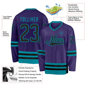Camisetas de Hockey sobre Hielo Personalizadas Vintage para Hombre, Ropa Deportiva de Manga Larga, Uniforme de Entrenamiento, Sublimación, Bordado, Servicio OEM Disponible - Product Image 6