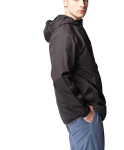 Chaqueta cortavientos para hombre, informal, ligera, con capucha y cremallera, para correr, hacer senderismo, acampar y uso diario. - Product Image 3