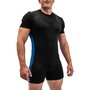 Singlet de Lucha Libre para Hombre, Bloques de Color, Manga Corta, Ajustado, Poliéster, Absorbe la Humedad, Secado Rápido, Uniforme Deportivo de Competición, Entrenamiento - Product Image 1