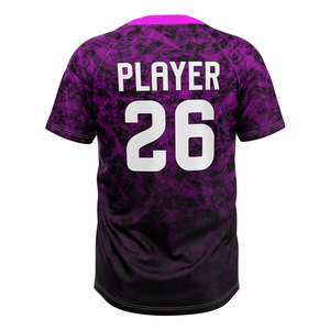 Jersey de Béisbol de 2 Botones con Etiqueta Privada, Logotipo Personalizado, Número de Jugador, Ropa Deportiva Sublimada, MOQ Bajo, Proveedor de Ropa Deportiva - Product Image 3