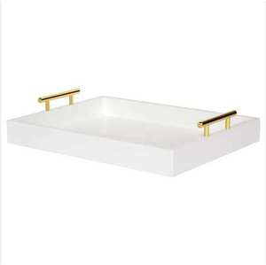 Plateau de service rectangulaire en bois poli de haute qualité, moderne, écologique, durable et compatible lave-vaisselle - Product Image 4