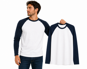 Camiseta de Manga Raglán Personalizada para Hombre, Estilo Béisbol, Oversize, Algodón Premium, Manga Larga, Casual, Streetwear, Prenda Lisa - Product Image 1