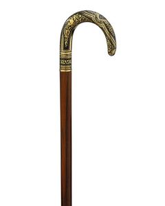 Brass <b>Walking</b> <b>Stick</b> With Unique Pattern Design Durable Finish Perfect For Classic Vintage Fashion Statement - Product Image 5