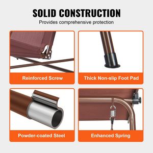 3-Person Teslin Fabric Alloy Steel Patio <b>Swing</b> Chair with Adjustable Canopy and Porch <b>Swing</b> Armrests for Outdoor Patios - Product Image 5