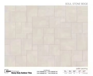 Pavé décoratif de 2cm pour sol et mur, sol en porcelaine 600x600mm,600x1200mm, carrelage rectifié pour allée - Product Image 5