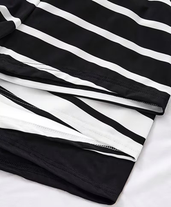 Striped Print Casual Women's Infant Pajama Set Short Sleeve TEE Shorts ODM Cotton Fall Winter Outdoor Clothes Bangladesh - Product Image 6