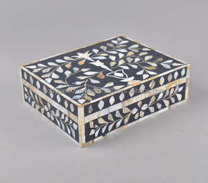 แฮนด์เมด MDF กล่องเครื่องประดับที่เป็นมิตรกับสิ่งแวดล้อมแม่ไข่มุกลายดอกไม้ปรับขนาดตามต้องการ GGO แบรนด์213กล่องกระดูก - Product Image 1