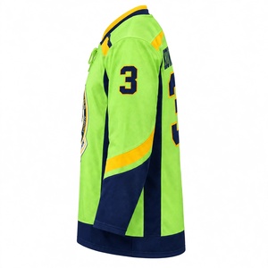 Jersey de Hockey sobre Hielo Personalizado en Verde Neón Lima, Sublimado, con Cuello en V, Cosido, Uniforme de Equipo, Talla Grande, Resistente y Transpirable - Product Image 4