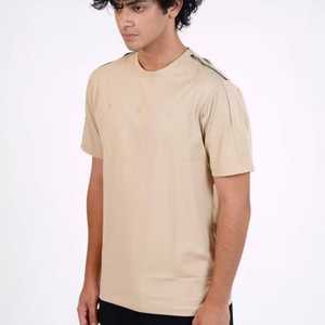 Men's Oversized Colorblock Streetwear T-<b>Shirt</b> 100% Cotton Jersey Blank Design <b>Patchwork</b> Detail Drop Shoulder - Product Image 4
