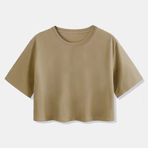 Fabricante personalizado ofrece camisetas cortas de algodón para mujer con logotipo personalizado para pedidos al por mayor y exportadores internacionales. - Product Image 1