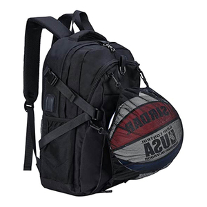 Black Mesh <b>Drawstring</b> Sports <b>Backpack</b> with Basketball Storage 30-40L Capacity for Outdoor Activities - Product Image 2