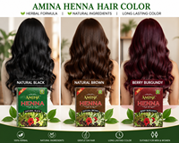 Polvo de Coloración Capilar a Base de Hierbas de Henna, Ingredientes Naturales Semipermanentes |   Suministro al por Mayor de Amina