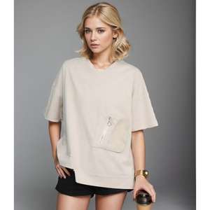 Women's 100% Knitted Cotton Skyblue T-Shirt Casual Style Eco-Friendly Regular Fit Short Sleeve Printed Foil Print 160 GSM - Product Image 2