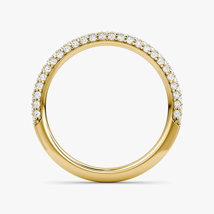 Lab Grown Diamond Three Row <b>Dome</b> Wedding Band <b>Ring</b> - Product Image 1