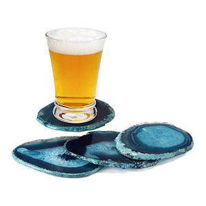 Ensemble de sous-verres en métal semi-précieux naturel et résine, bords électroplaqués, écologiques, résistants à la chaleur, durables, décoration de table de luxe pour la maison - Product Image 6