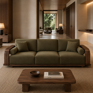 Sofá Contemporáneo de Tres Plazas en Madera de Teca Sólida, Muebles de Salón Tapizados de Primera Calidad para Interiores de Lujo, Hotel, Villa, Apartamento - Product Image 6