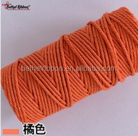 Corde de coton colorée bon marché, garniture de corde de boulanger en coton macramé de 3mm pour bricolage