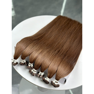 Extensions de cheveux humains bruns vietnamiens bruts, lisses comme des baguettes, à pointe plate, pré-collées, provenant d'un seul donneur, vente en gros - Product Image 3