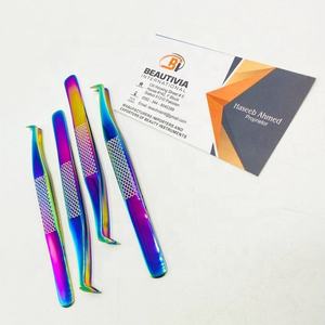 แหนบต่อขนตาสแตนเลสแบบมืออาชีพ ขายส่ง คุณภาพดี แข็งแรง จับถนัดมือ ปลายแหลม สีรุ้ง พลาสมา - Product Image 1