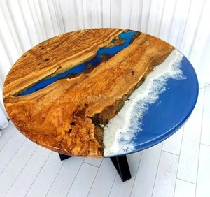 Handcrafted Design Stylish Clear <b>Epoxy</b> Resin Wooden <b>Table</b> Top Customized Dining <b>Table</b> Decorative Wooden Top - Product Image 3