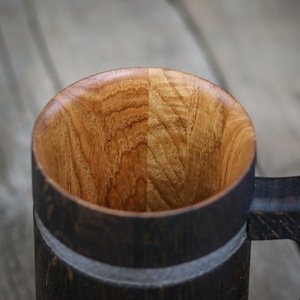 Eco-Friendly Polished Wooden Viking <b>Mug</b> with Hand Carved Engraving and Animal Design-Valentine's Day & Halloween Gift - Product Image 5