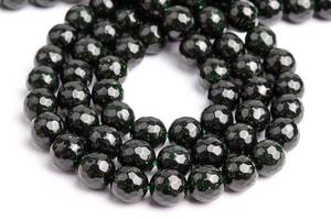 Piedras preciosas de Goldstone verde microfacetadas, cuentas sueltas redondas para hacer joyas, pulseras, collares, manualidades DIY - Product Image 4