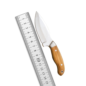 Couteau en acier inoxydable avec manche en bois, bord lisse, outil de coupe multi-usages, design durable - Product Image 6