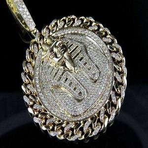 Pendentif Pharaon Égyptien de Luxe Plaqué Or Rose avec Moissanite Scintillante, Bijou Hip Hop en Argent Plaqué pour Fête, Fournisseur Indien - Product Image 1