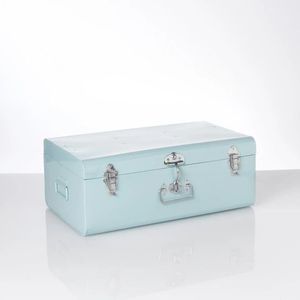 Durable Lockable Metal Iron <b>Trunk</b> Box With <b>Large</b> Interior Capacity For Organized Household <b>Storage</b> - Product Image 3