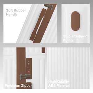 Set di Valigie Premium in ABS Marrone 3 Pezzi 20'' 24'' 28'' con Manico Multi-Posizione Ruote Silenziose Girevoli Approvato TSA - Product Image 3