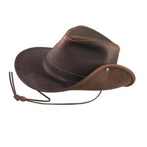 Chapeau de cowboy en cuir pour hommes et femmes, chapeau de sport occidental personnalisé, réglable, fabrication OEM ODM, personnalisation de la marque - Product Image 3