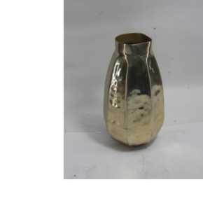 Vase en métal doré martelé fait main, pot à fleurs cannelé et facetté, grand centre de table de luxe pour la décoration de la maison, de l'hôtel et du salon - Product Image 2