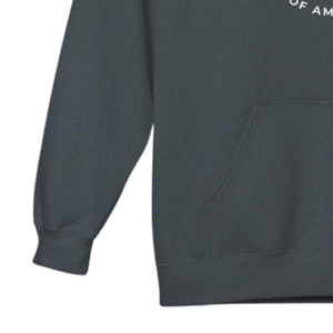 Sudadera con Capucha Gris Carbón con Gráfico Rosa, Bordado Circular, de Forro Polar, Manga Larga, Unisex, Informal, Moda de Invierno - Product Image 2