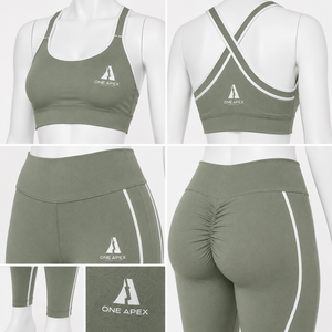 Women Scrunch Butt Yoga Set Cross Back Sports Bra High Waist Compression Leggings Activewear Set - Product Image 5