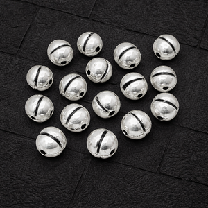 ลูกปัดเงินแท้ 925 ชุบออกซิไดซ์/เงินโบราณ ขนาด 6 มม. สำหรับทำเครื่องประดับ DIY สร้อยข้อมือ/สร้อยคอ ขายส่ง OEM - Product Image 1