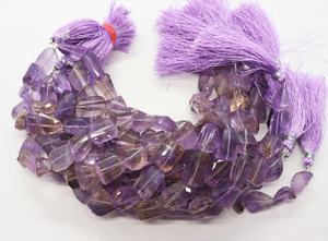 Perles de pierres précieuses en amétrine naturelle facettées en forme de pépite AAA, 9-11 mm, amétrine non polie, perles lâches irrégulières, 10 pouces, pour la fabrication de bijoux - Product Image 4