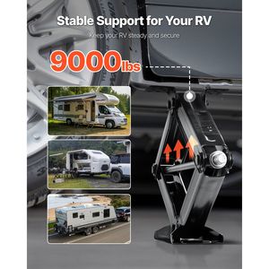 Set di 4 Martinetti a Forbice per Camper, Resistenti, da 23,4 Pollici, Capacità 9000 Libbre, con Manovella Inclusa - Product Image 2