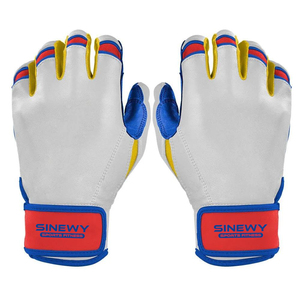 SINEWY Sports Fitness White Blue <b>Red</b> Yellow Baseball Batting <b>Gloves</b> Premium Grip Breathable Anti Slip Durable Training <b>Gloves</b> - Product Image 1