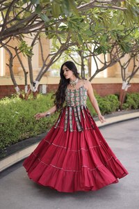 Best Navratri Festive Wear Designer Lehenga Choli in New Fancy Style With Kora Cotton Standard Frill <b>stitching</b> Latest Collection - Product Image 2
