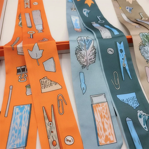 Ruban en soie sergé 90*5cm, style coréen, très tendance, luxueux, pour femmes, idéal pour la décoration, comme écharpe longue ou pour attacher les sacs - Product Image 2