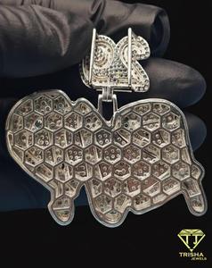 Collier Pendentif Hip Hop Moissanite Diamant Sertie de Pierres « RJP » Chaîne Bling Bijou de Luxe Tendance Cadeau - Product Image 6